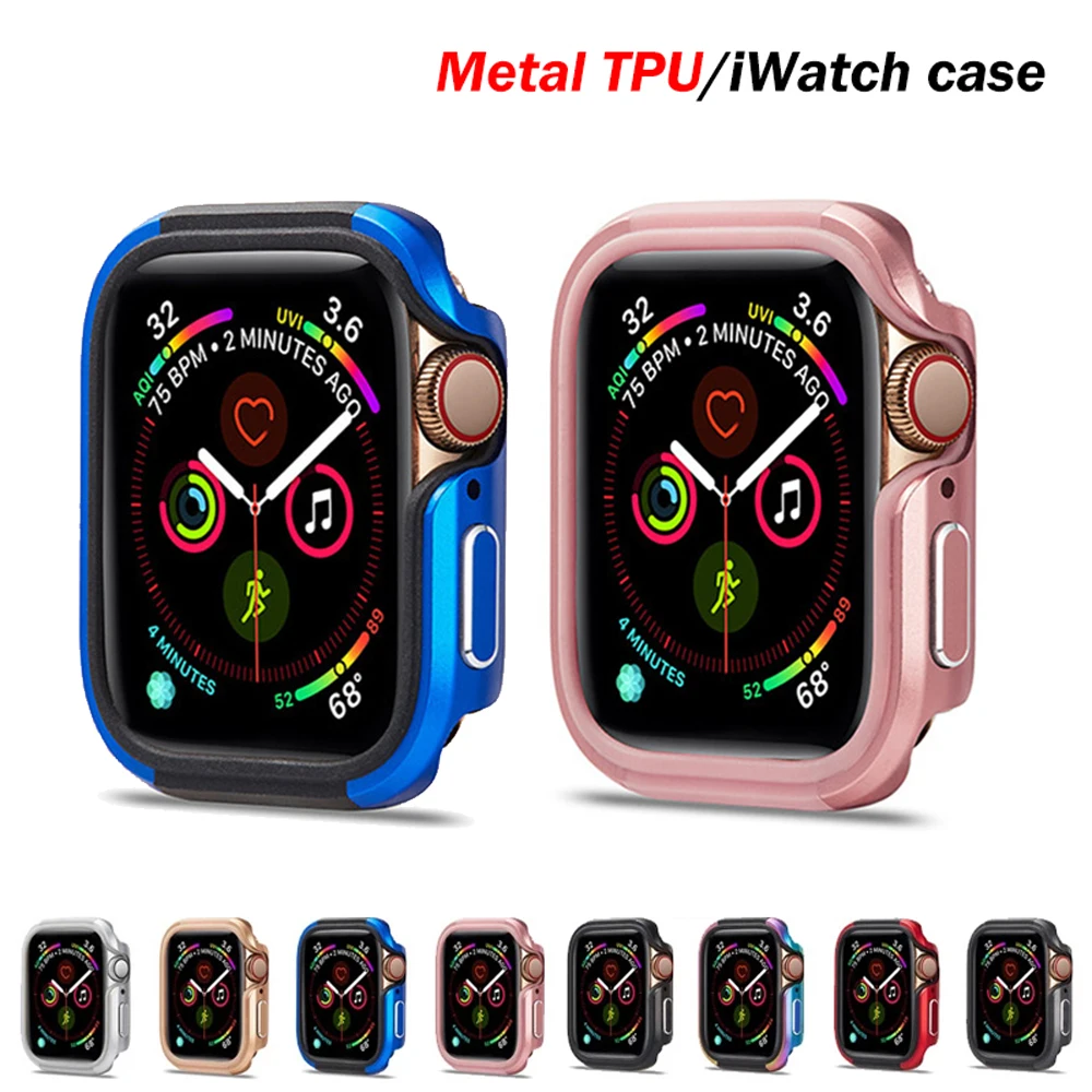 

Metal Cover For Apple Watch Case 45mm 41mm 44mm 40mm 42mm 38mm Aluminum Protector Bumper For iWatch Series 8 7 SE 6 5 4 3 2 1