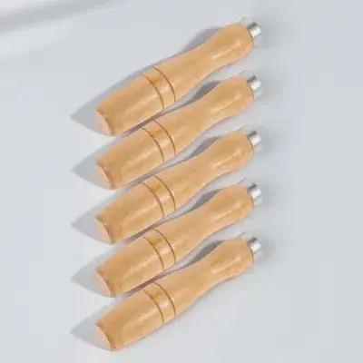 

5Pcs Wooden Handle for File Cutting Tool Ergonomic Comfortable Grip Secure Metal Sleeve Wide Applications 113cm