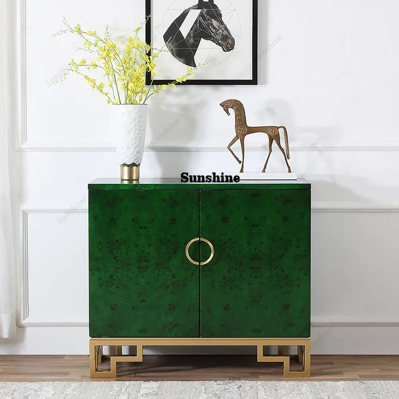 

American luxury double-door partition cabinet, foyer decorative entrance cabinet, dining side cabinet against the wall