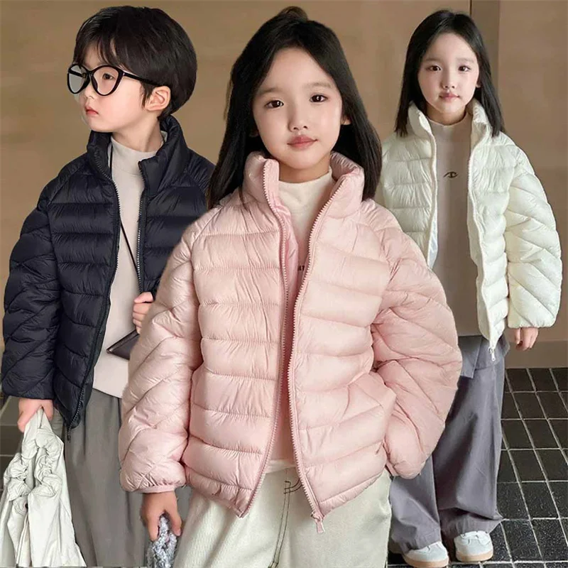 

Baby Girls Down Jacket Winter Boys Cotton Clothing New Children's Warm Casual Coat Autumn Light Solid Outerwear 2-10 Years Old