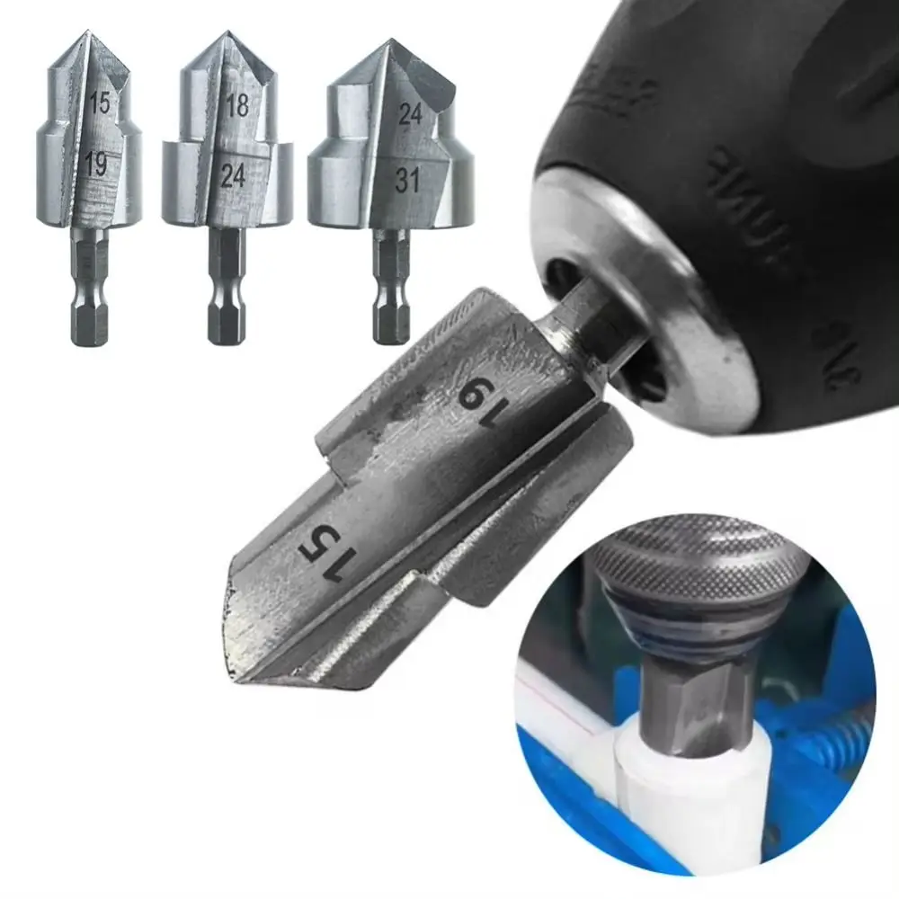 PPR Lifting Boor Lager Staal Stapte Boor Zeshoekige Handvat Waterleiding Boren Ruimen Reparatie Pijp Tool 20/25/32mm