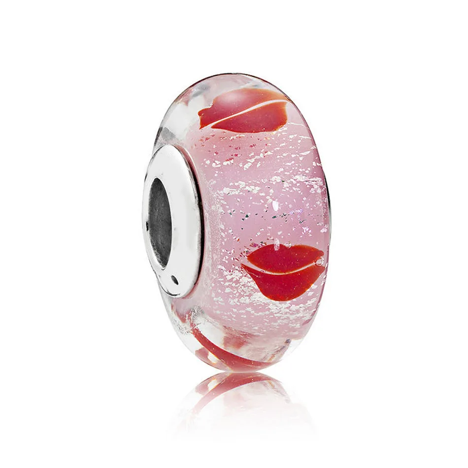 Women Jewelry Murano Glass Bead for Bracelets Kisses All Around Charm Lady Gift