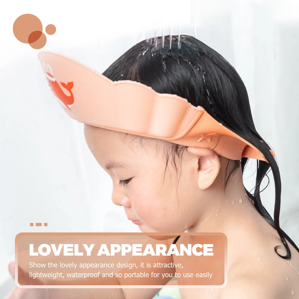 

Wash Hair Shield Hat Anti-Reflow Shampoo Bath Visor for Kids Pink Baby Shower Cap Waterproof Lightweight Adjustable for Children