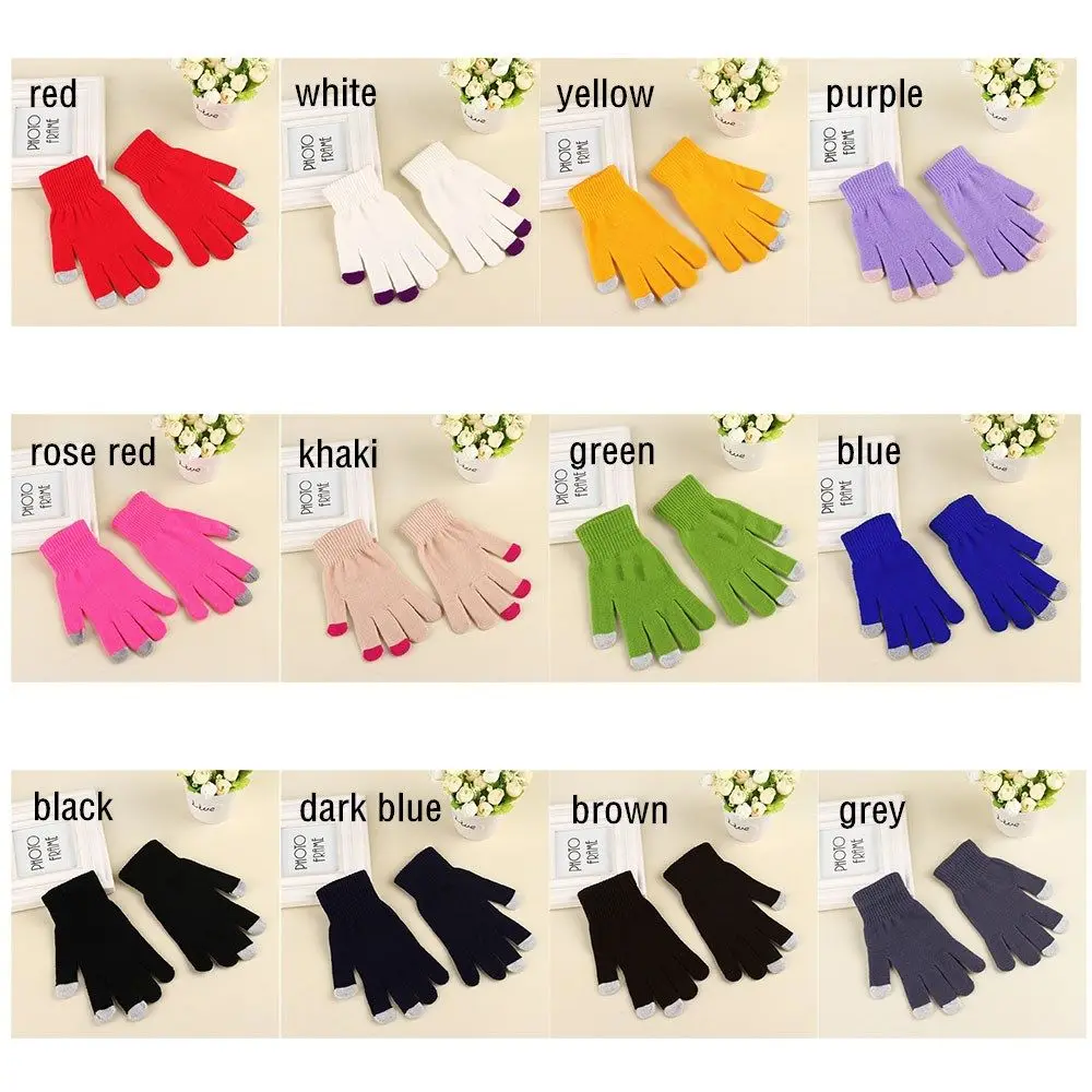 Moda quente elástico luvas completas luvas de inverno luvas e luvas de tela sensível ao toque