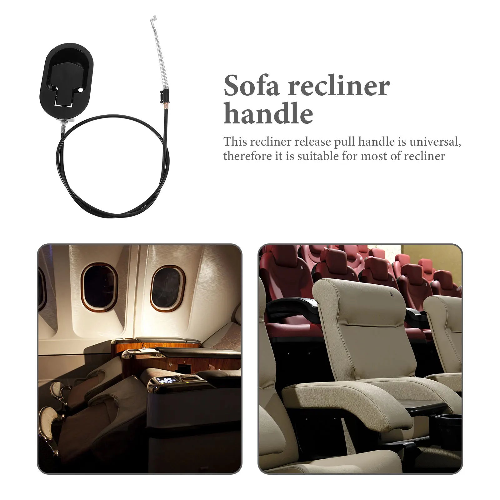 

Universal Recliner Handle Replacement with Cable Heavy Duty Pull Out Repair Part for Manual Control Recliner Furniture