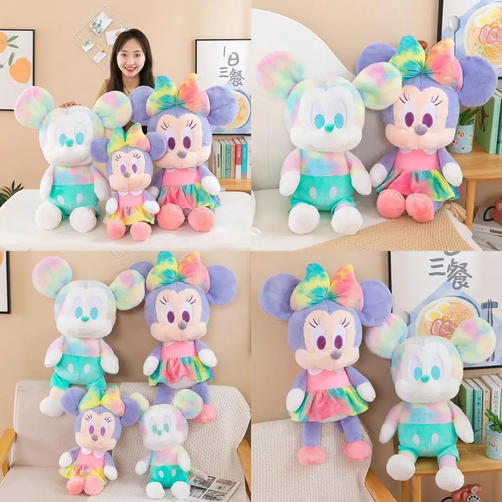 

Kawaii Plush Toy Cute Colorful Mickey Minnie Cartoon Stuffed Doll Couple Kids Birthday Gift Soft Filled Animal Plushie