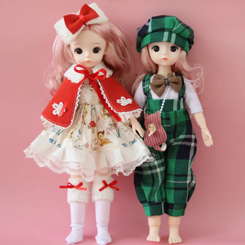 30cm Doll Clothes 1/6 BJD Doll Changing Dress Doll Accessories Girl Toy Birthday Gift Fashion Cute Clothing Set Holiday Gift