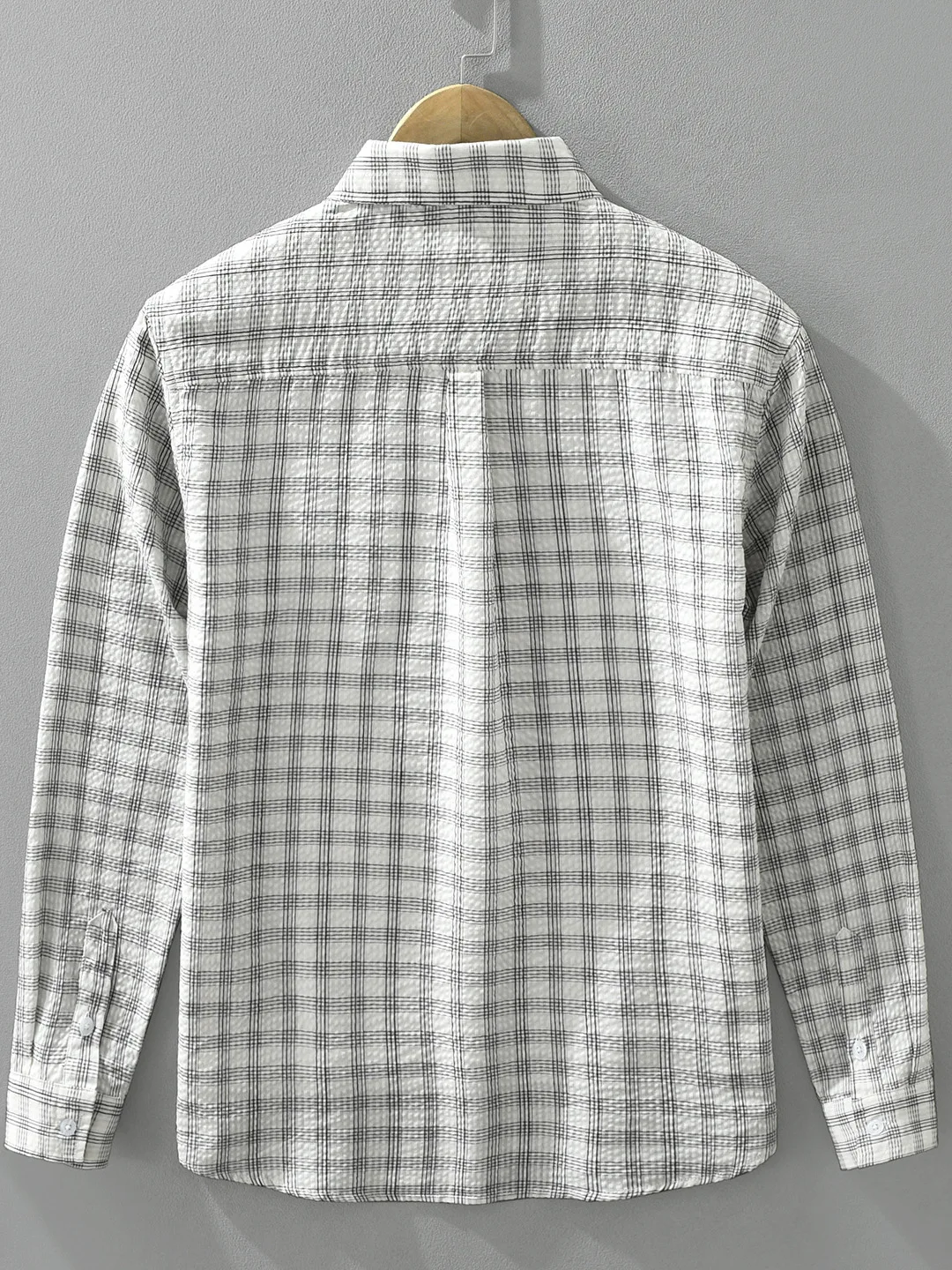 Retro Japanese Plaid Long Sleeve Cotton Casual Shirt Men's Autumn New Style Pure Cotton  Style Turn-down Collar Shirt