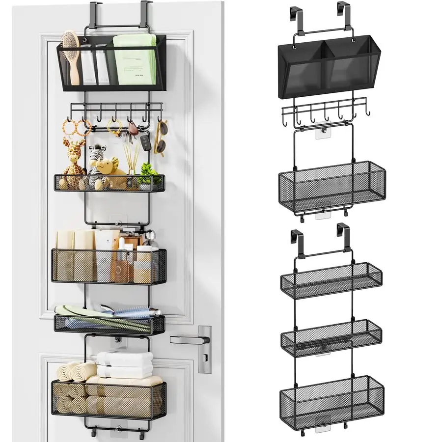 

Over Door Organizer Hanging 6 Tier Over The Door Storage with Visual Pockets amp Hooks, with 4 Metal Large Capacity Baskets for