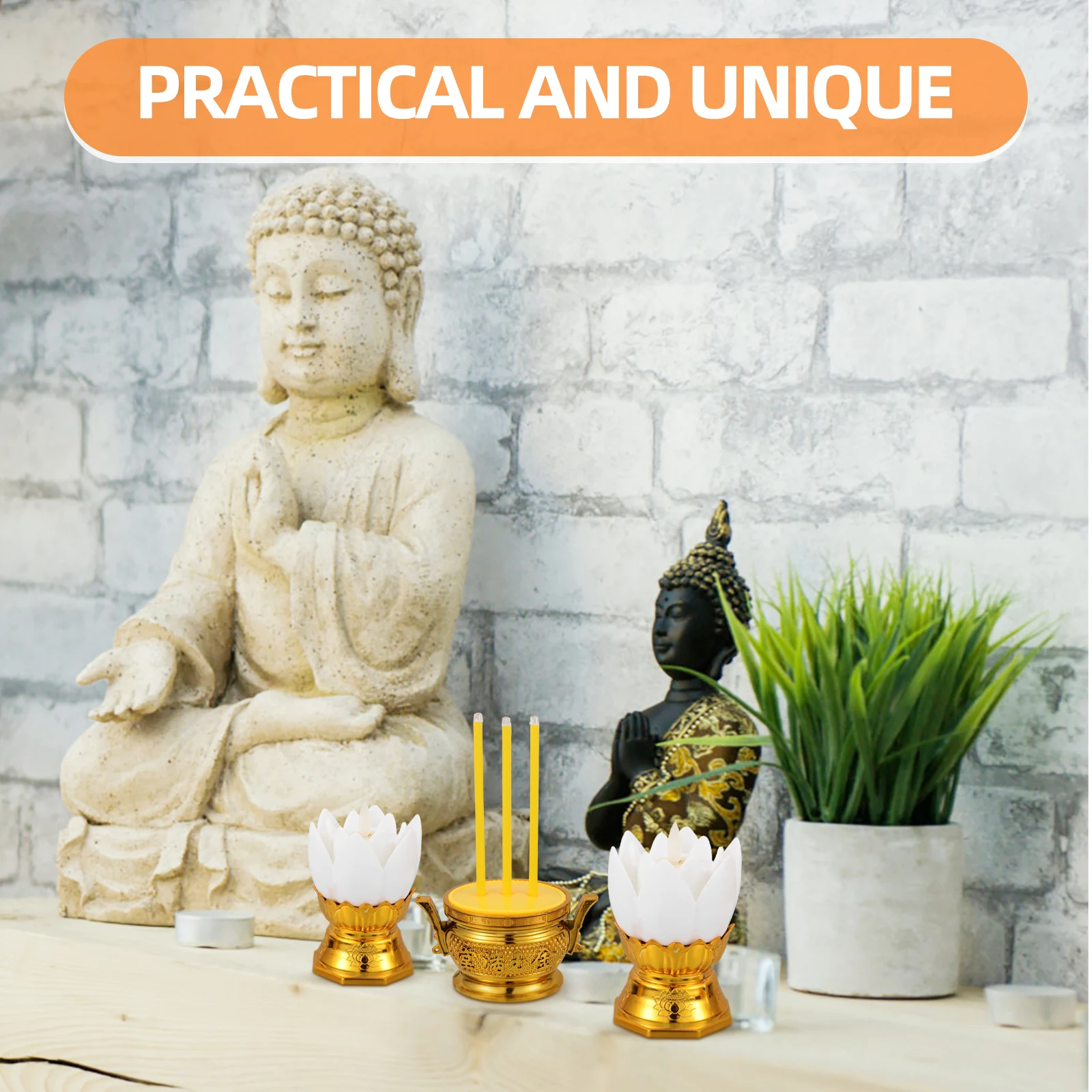 

1 Set Led Lotus Flower Lamp Electric Incense Burner Simulation Decoration Lighting For Bedroom Living Room Buddhist Rituals Led