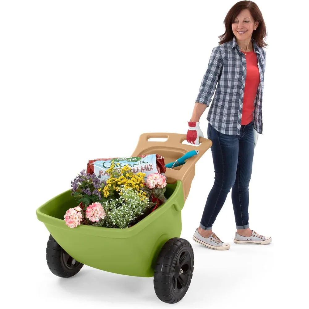 

Easy Haul Wheelbarrow with Garden Tool Storage Tray, Durable Heavy-Duty Plastic Wheelbarrow with Large Easy Turn Wheels