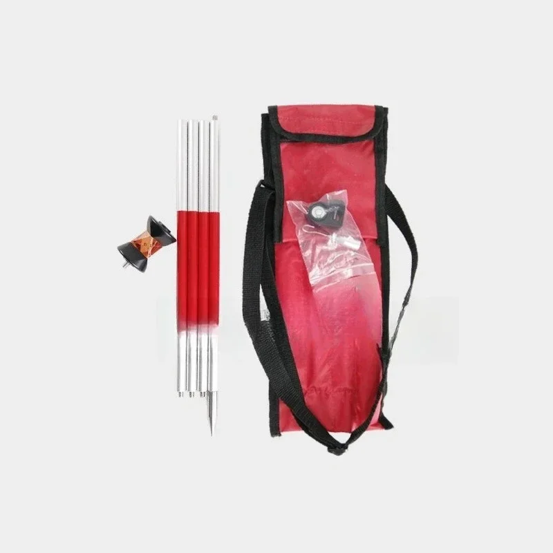 GRZ101 360° Mini Prism Survey Tool Replacement with 4 Poles and Soft Bag Bubble Level
