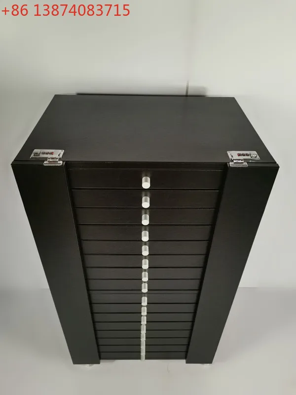 Optical store leather glasses display cabinet, storage display box