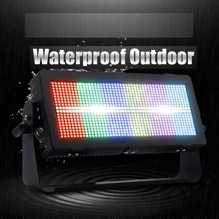 

400 Вт Наружный стробоскоп IP65 12-сегментный белый RGB 3в1 со светодиодным стробоскопом RDM RGB на открытом воздухе Праздник Свадьба Внутренняя сцена