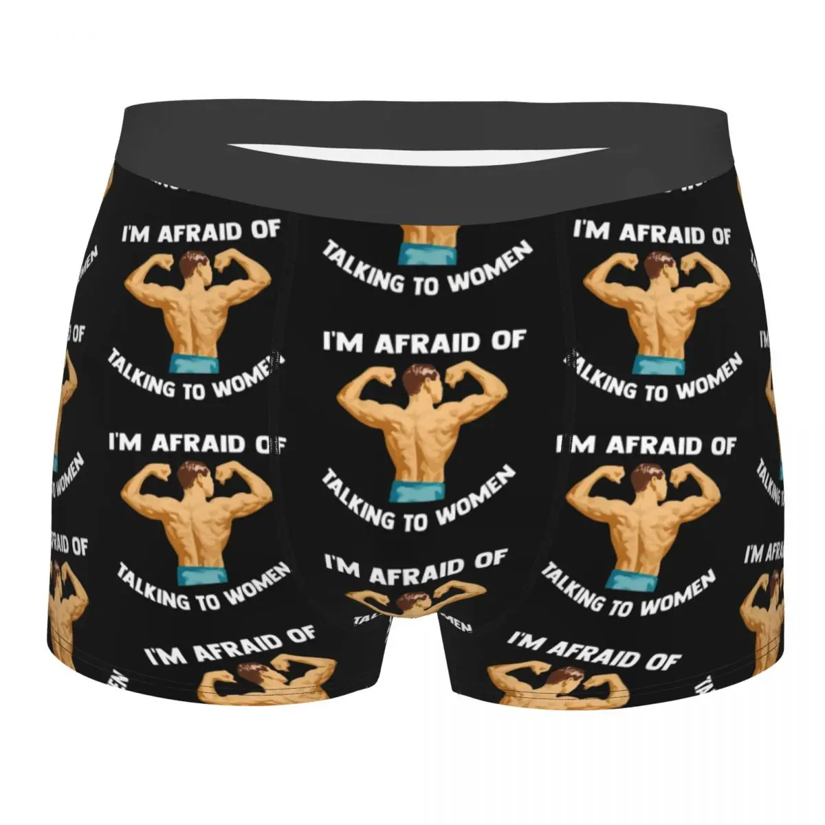 

Sexy Boxer I'm Afraid Of Talking To Women Satirical Workout Shorts Panties Briefs Men's Underwear Soft Underpants for Male