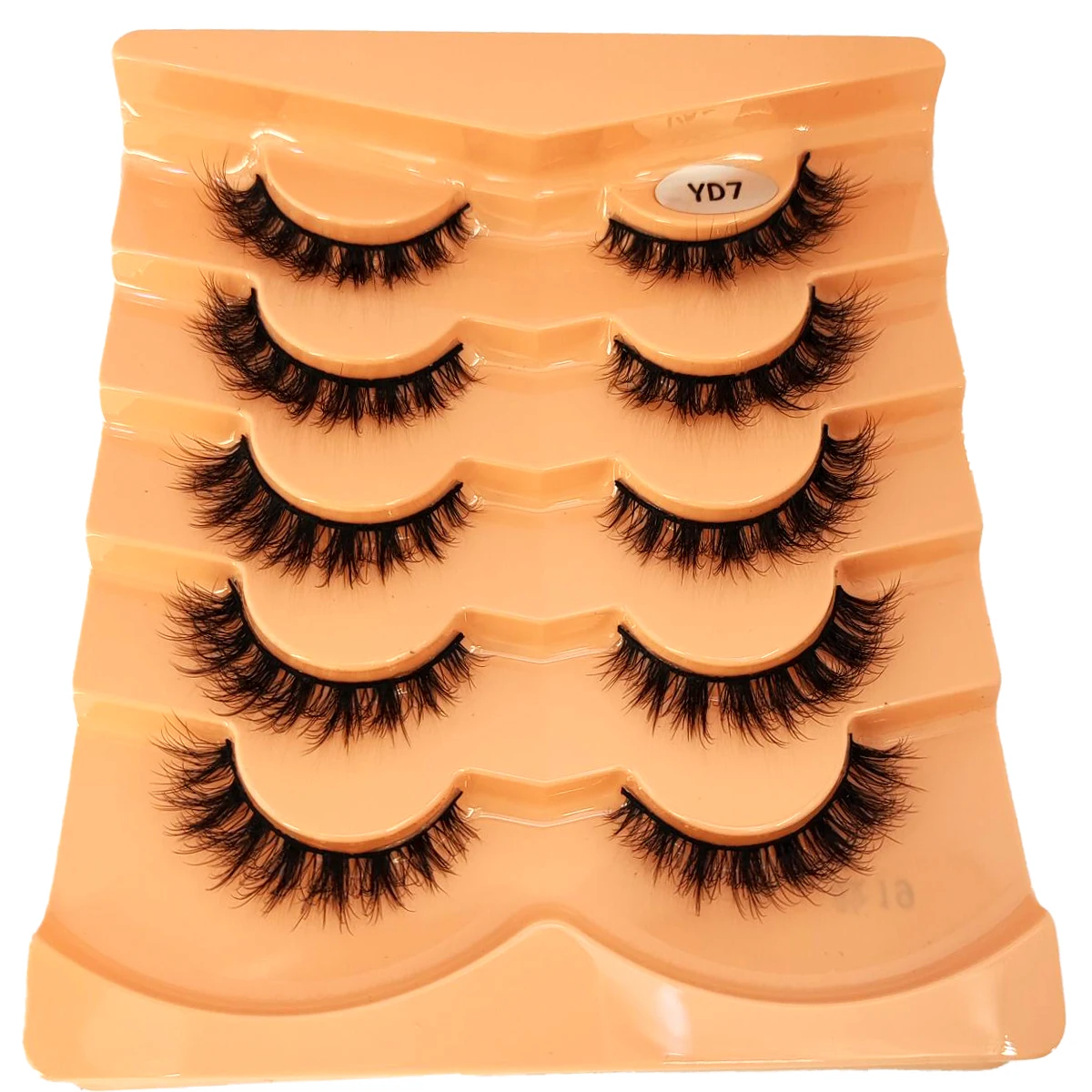 5ペア ミンクつけまつげ ふわふわキャットアイまつげ 6Dボリュームつけまつげ エクステ風 厚め ソフト カール つけまつげ