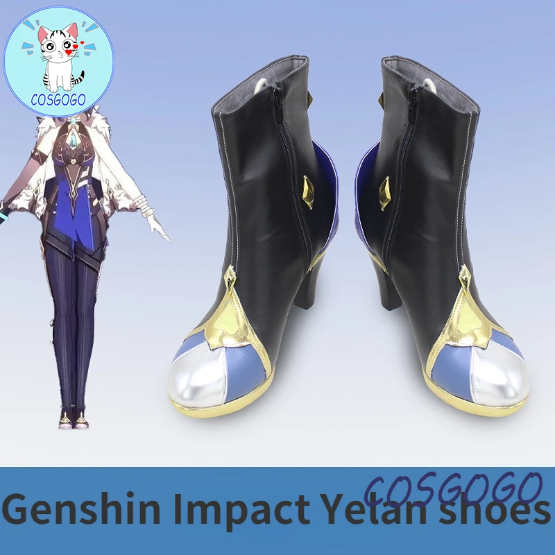 

COSGOGO New Arrival Game Genshin Impact Yelan Cosplay Shoes Yelan Women Shoes High Heels Cosplay Shoes