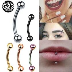 Piercing de titanio con forma de plátano para cejas, anillo de hilo externo de 16G, barra de lengua para ojos de serpiente, barra curvada, joyería corporal de 6-16mm, 1 unidad