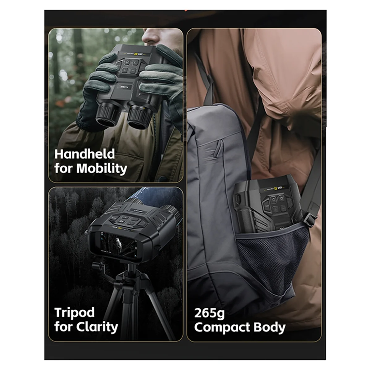 

-40 Телескоп 4K HD Бинокль Очки ночного видения 6-кратный цифровой зум 300 м Оптический фотоаппарат Кемпинг День и Ночь