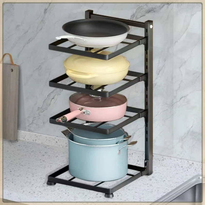 

Kitchen Sink Storage Rack Multi-Layer Cooker Storage Rack For Home Stovetop Cabinets Adjustable Pot Rack