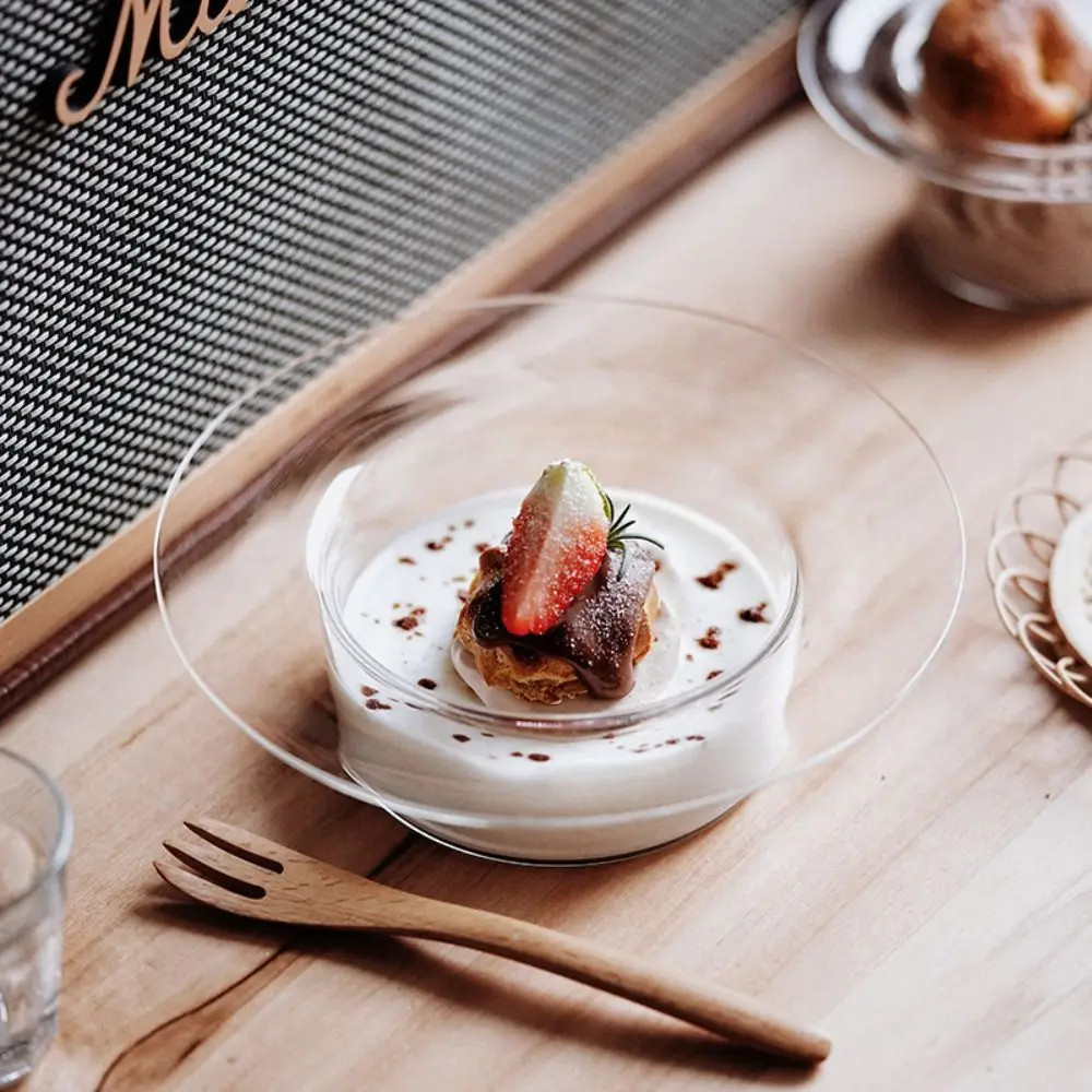 Multifunctional Transparent Glass Bowl Straw Hat Shaped Decorative Yogurt Bowl Household Juice Cup Dessert