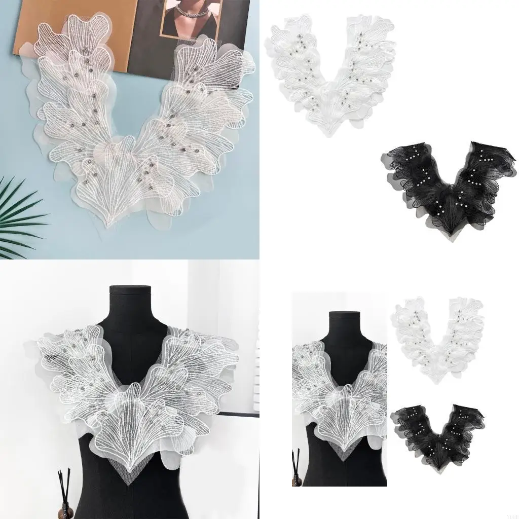 

Flower Bead Patches Decoration Patches Lace Applique Patches Clothing Supplies Y08E