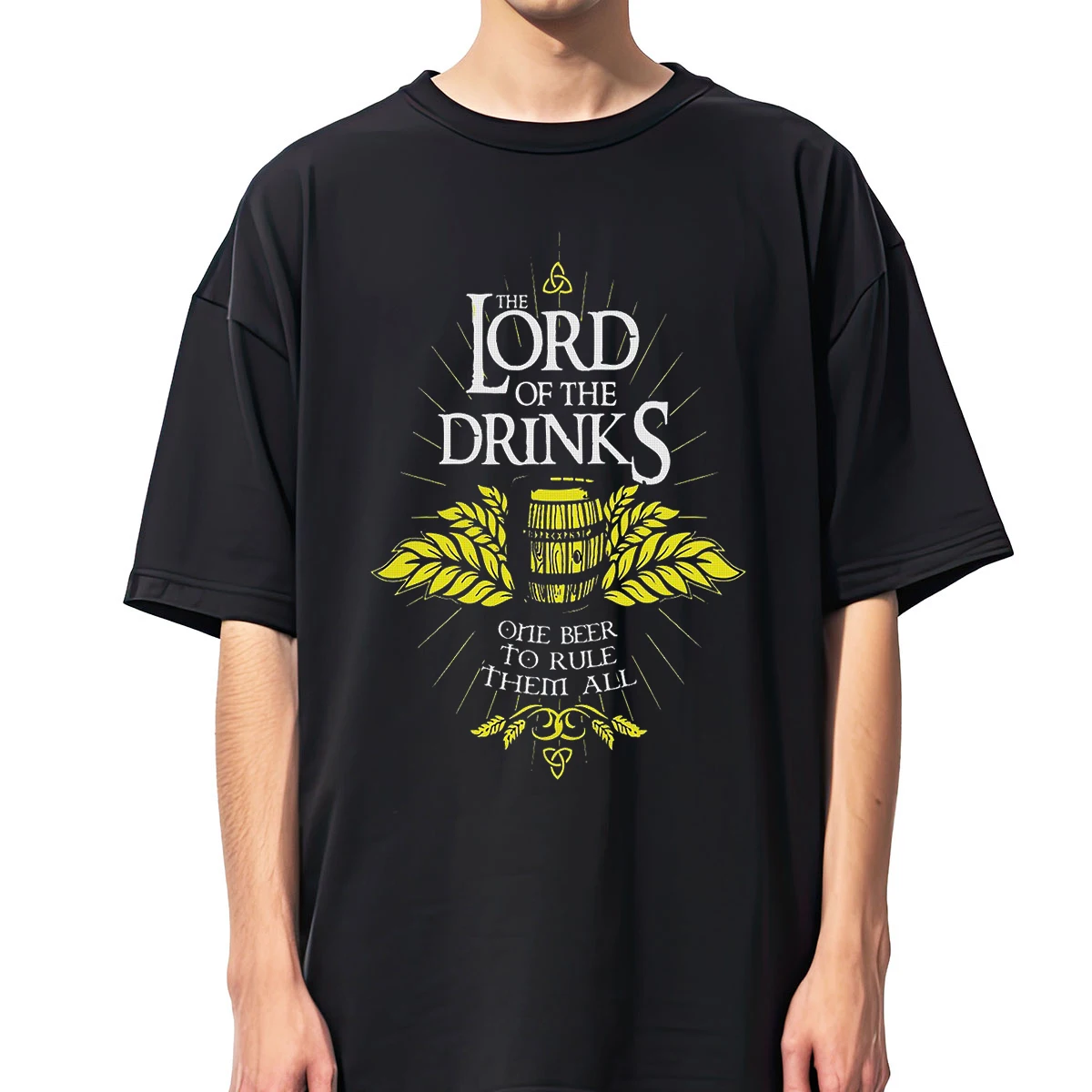 LORD OF DRINKS One Beer To Rule Them All Tshirt Men Women Unisex T-shirt Cotton Tees T Shirt Y2K Clothing