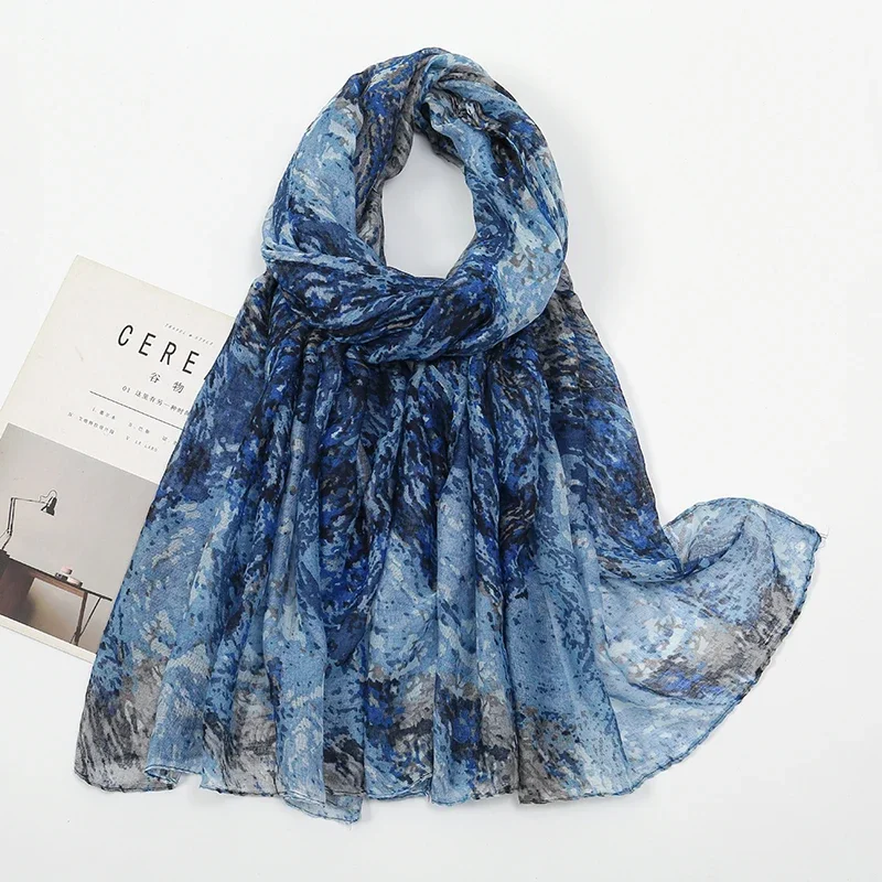 2024 موضة كبيرة أومبير البتلة الأزهار وشاح فسكوزي سيدة طباعة لينة الفوال شالات ويلتف الباشمينا فولاردز مسلم الحجاب 180*85 سنتيمتر