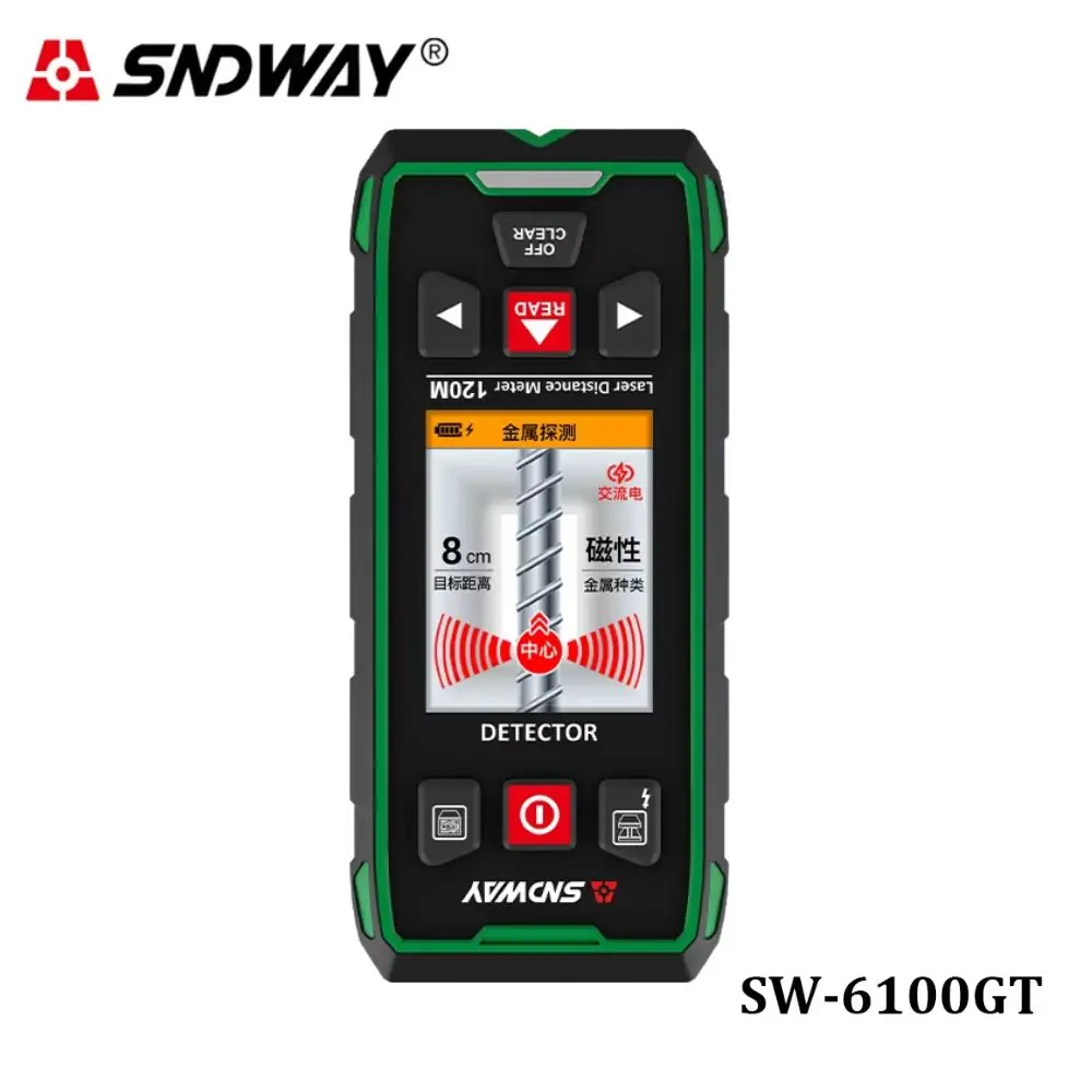 Laser Distance Meter 120M Laser Rangefinder Wall Scanner Metal Detector Wood Finder Cable Wire Detector Digital Measuring Tool