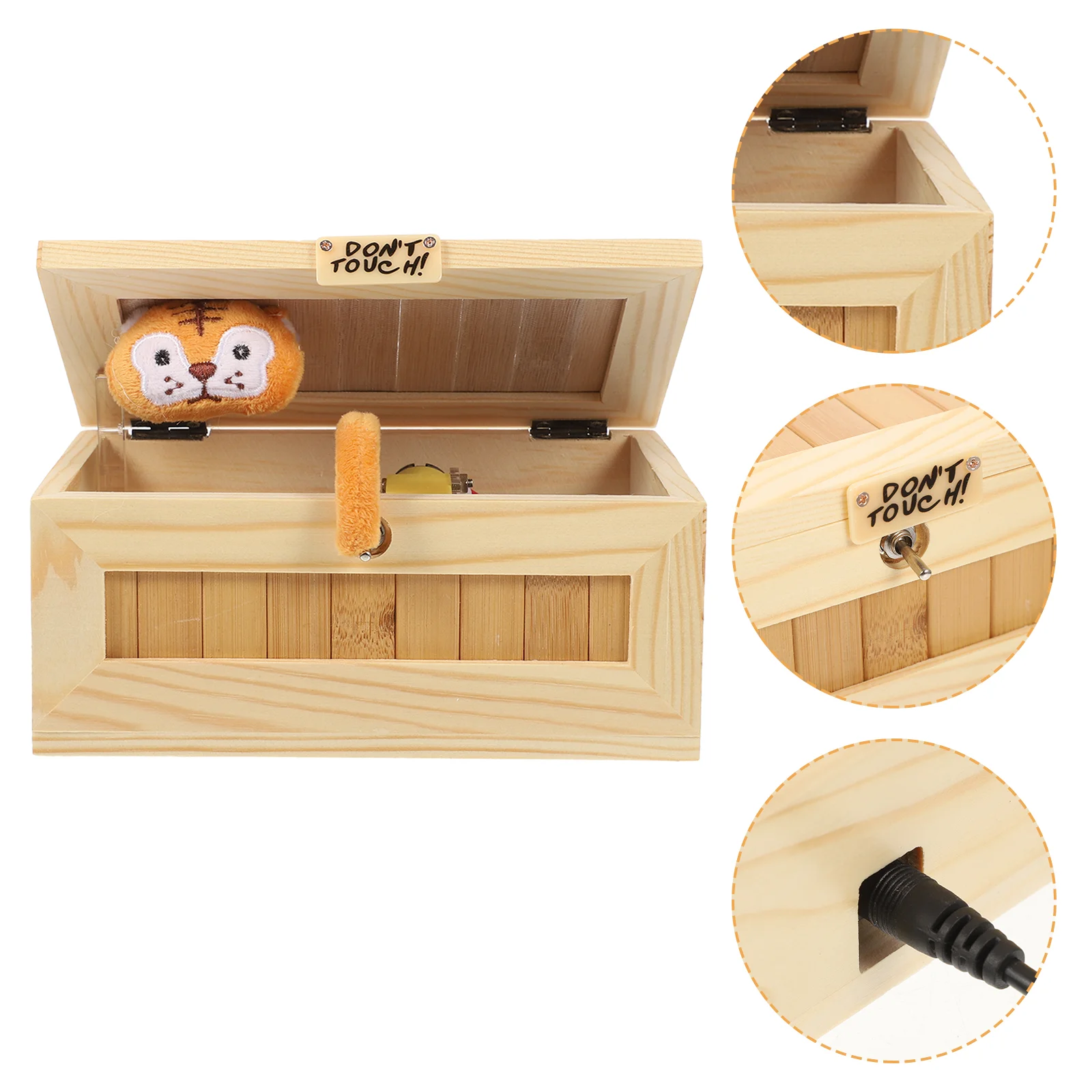 

Wood Box Tricky Toys Urban Spoof Tiger Toy Creative Toy Horror Boring Box Toy for Kids Friends