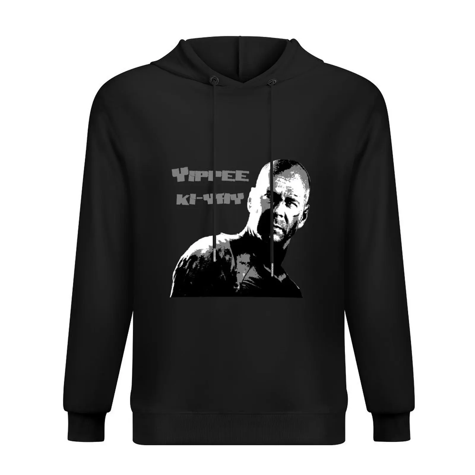 

Yippee-Ki-Yay Sticker Hoodie japanese style mens clothes men's sweat-shirt set men clothes tracksuits
