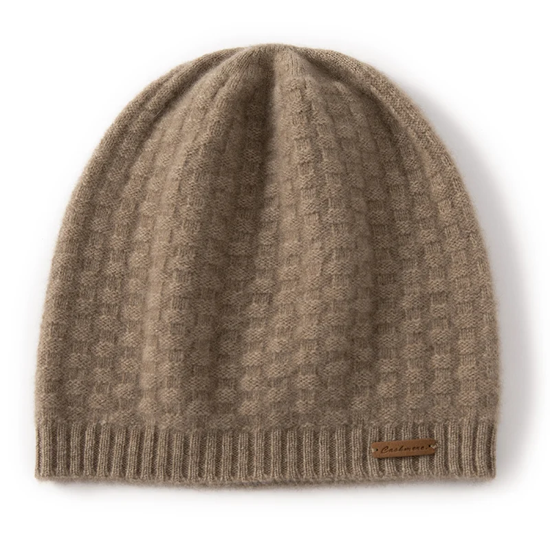 

2025 Autumn and Winter New unisex Cashmere Warm Hat Casual Baotou Knitted Fashionable versatile Checkerboard Wool Hat