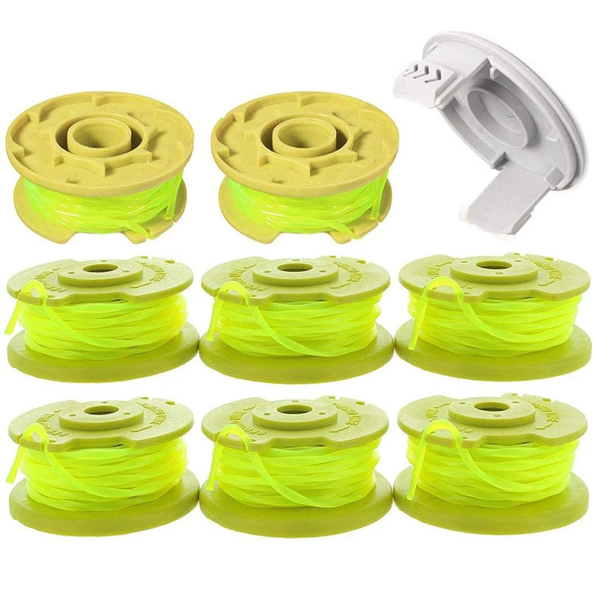 8Pack Weed Eater Spool Replacement with Cap Covers Compatible with Ryobi One Plus+ AC80RL3 for Ryobi 18V, 24V,