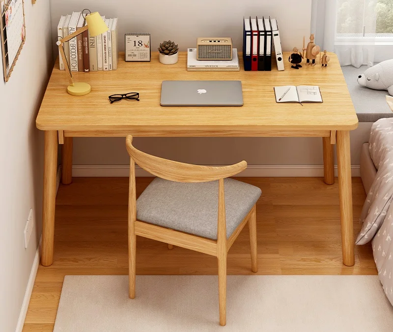 

!@Executive Super Walnut Solid Wood Writing Computer Desk for Office or Children Nordic Style Dining Table for Home or Hotel Use