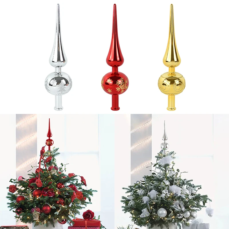 

1pieces Red/Gold/Silver Color Christmas Tree Topper Decoration Xmas Tree Ornament Navidad Natal Noel 2024 Happy New Year Gift