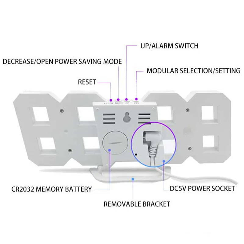 Xiaomi Mijia Youpin-relojes digitales con alarma, reloj colgante de pared, despertador, reloj de mesa, calendario, termómetro, relojes digitales electrónicos