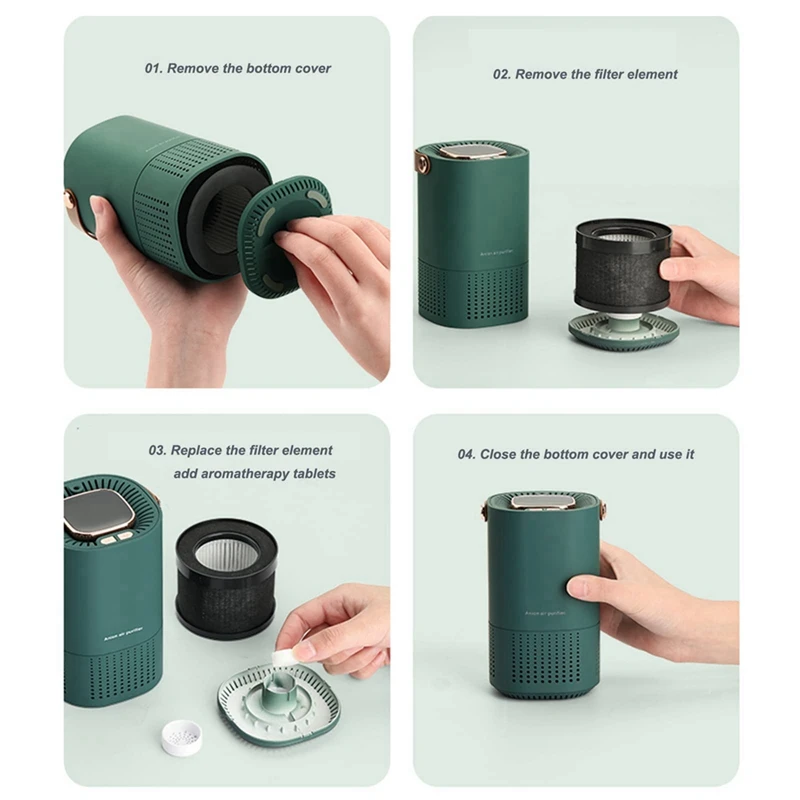 جهاز تنقية هواء صغير محمول ، جهاز تنقية هواء صغير للسفر ، المنزل ، غرفة النوم ، السيارة والاستخدام المكتبي