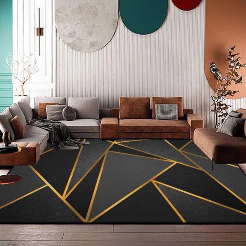 Modern Geometric Pattern Carpet Living Room Home Decor Luxury Large Rugs Bedroom 200x300cm Non-slip Machine Washable Floor Mats