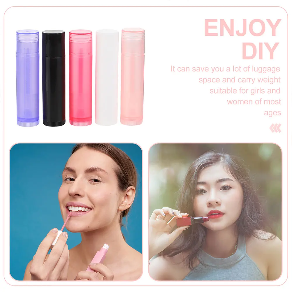 40pcs Empty Lipstick Tubes DIY Lip Balm Containers Portable Gloss Holder Small Size Lightweight Travel Friendly