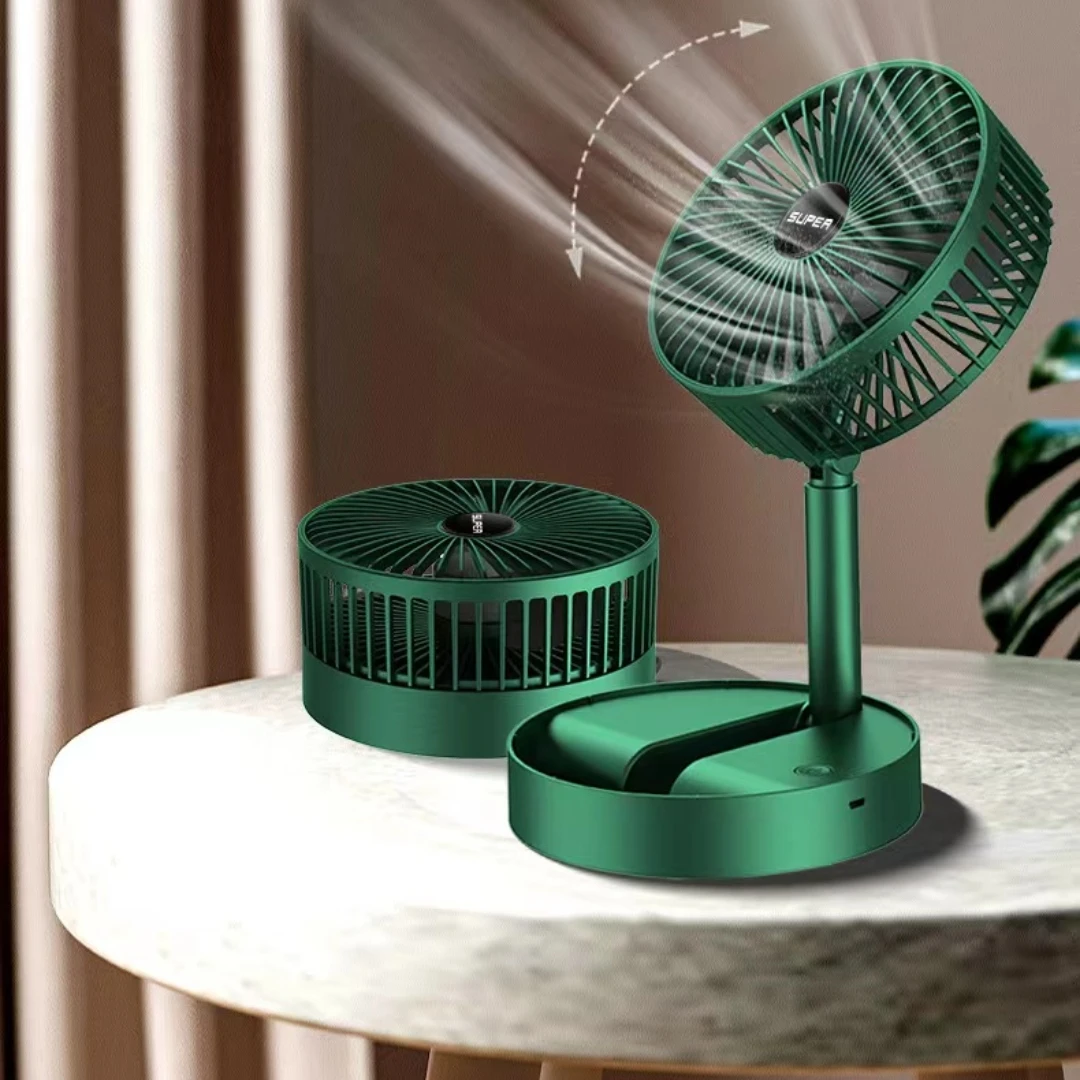 

6 inch Fan Telescopic Folding Small Fan USB Charging,Super Quiet Adjustable Height and Head, Great for Office Home Outdoor Campi