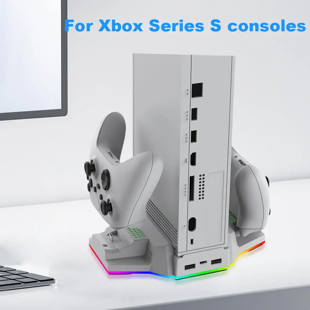 Dual-handle Charging Dock Vertical Rgb Stand with Dual Controller Charging Station Usb 2.0 Port for Xbox S Game Console Base