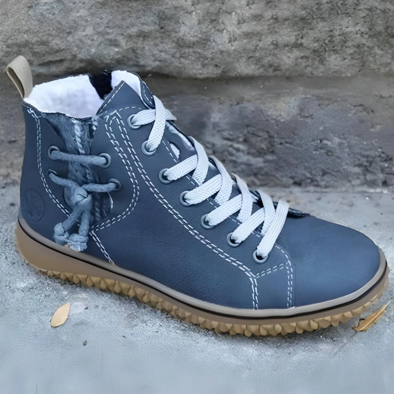 

Women's Ankle Boots High Quality Leather Casual Boots Winter Plush Warm Cotton Boots for Women Anti Slip High Top Sports Booties