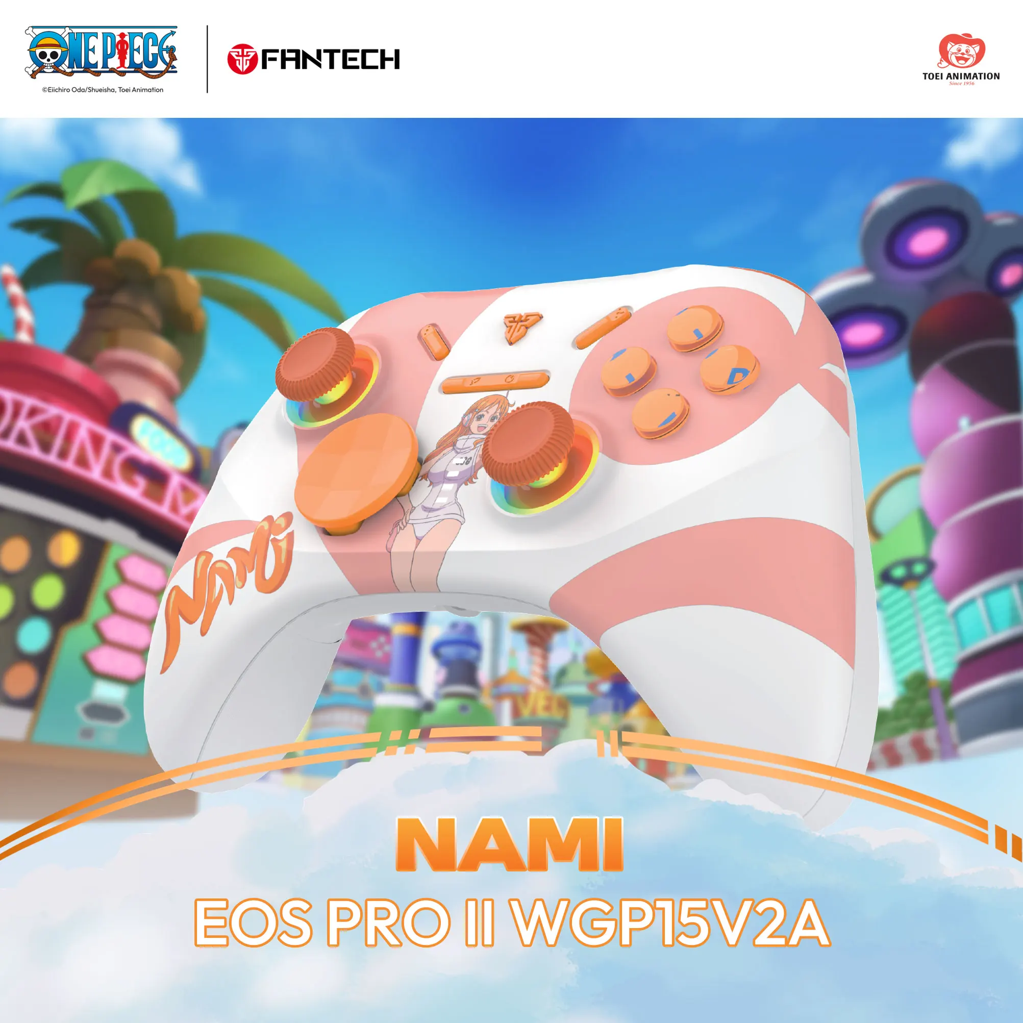 FANTECH EOS PRO II WGP15A Officially Licensed One Piece Gaming Controller 1000Hz Hall Effect Triggers and Joystick Gamepad