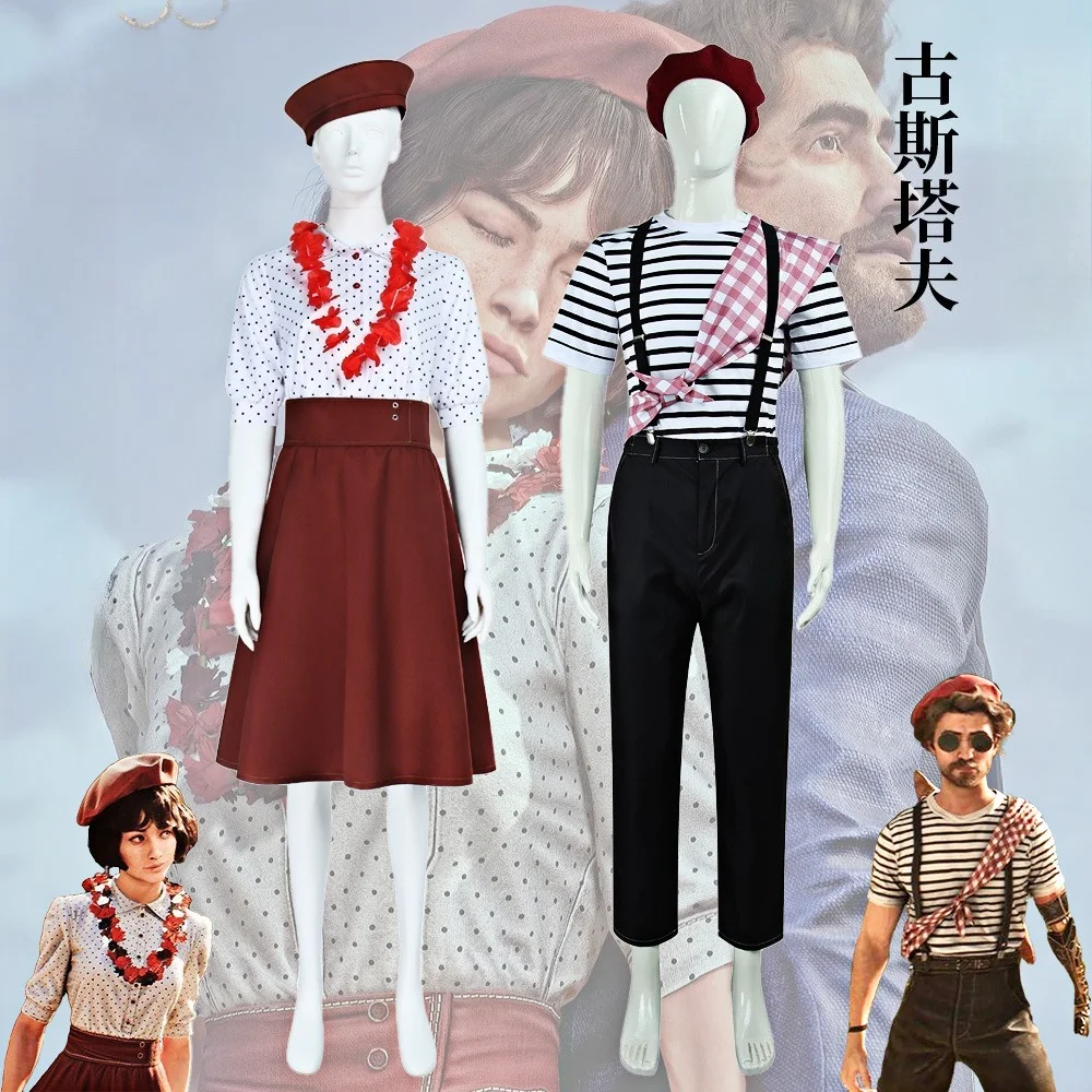 

Light and Shadow: 33rd Expedition Team Cosplay Costume Gustav Sophie T-shirt Belt Glasses Hat Halloween Game Outfit Role Play