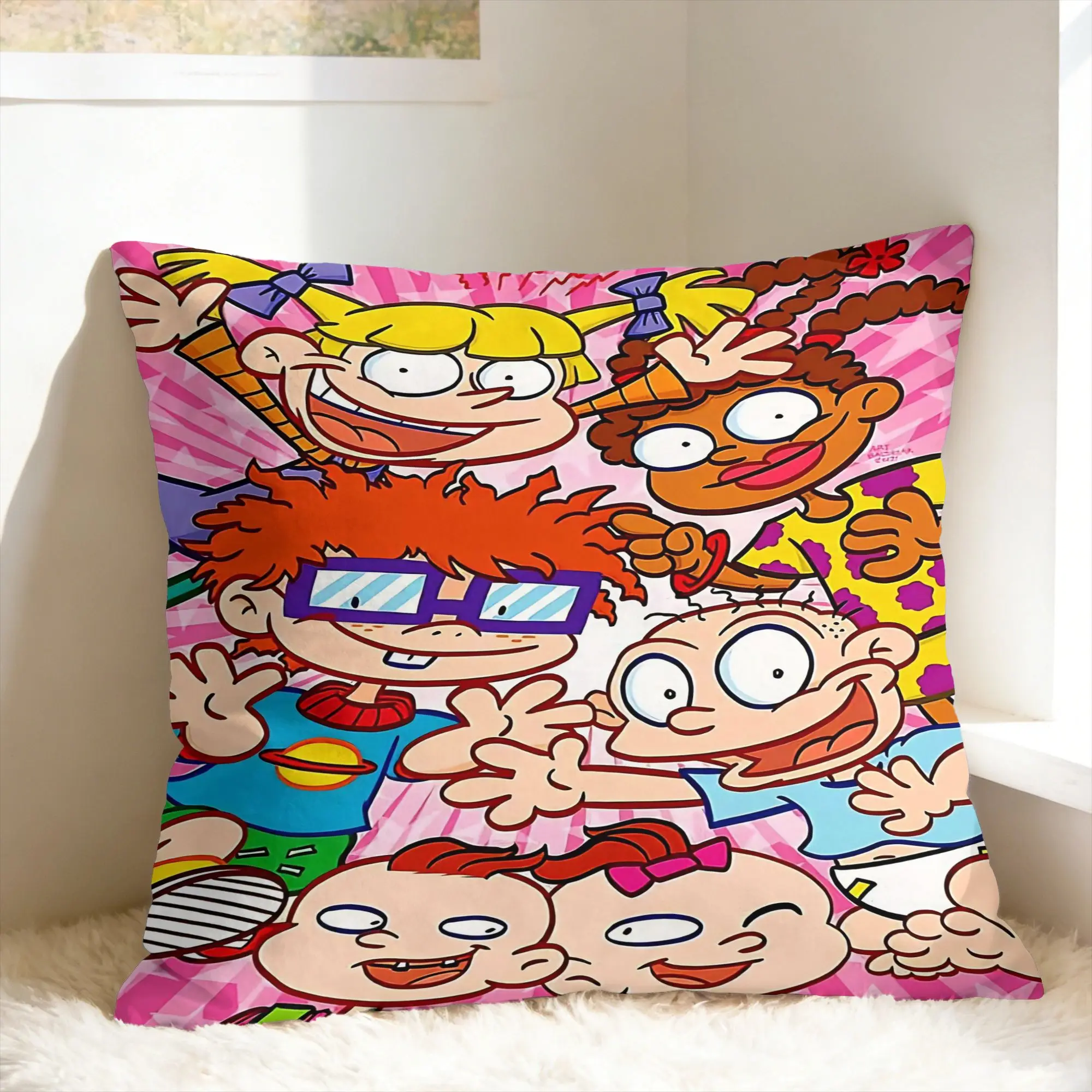 R-Rugrats Angelica Pickles Chuckie Finster Glasses Pillow Cover  Funny Pillow Case For Wedding Comfy Cushion Cover Birthday Gift