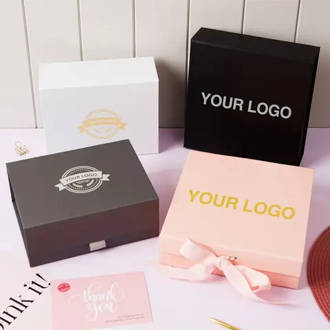 Wholesale 10Pcs/lot Custom Luxury Collapsible Rigid Paper Boxes with Logo Foldable Magnetic Gift Boxes for packaging clothing