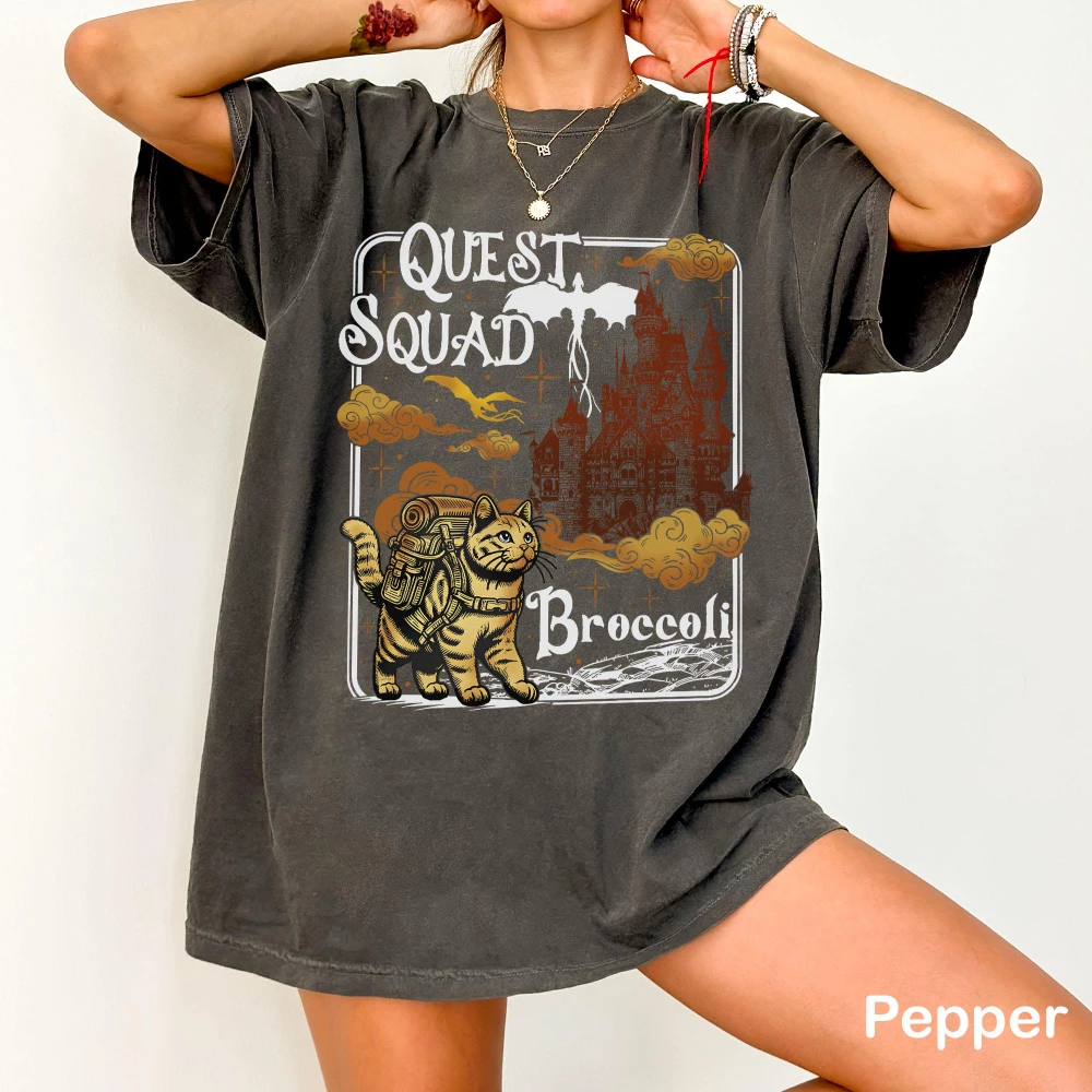 Camiseta Onyx Storm Quest Squad Broccoli T Shirt Broccoli Cat Ridoc Romantasy Fan Design Dragon Rider Tee Bookworm Gifts