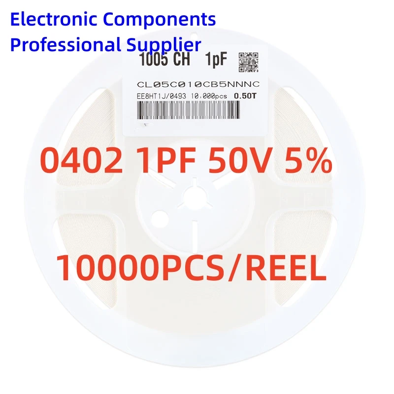 

10000pcs/reel SMT Chip Ceramic Capacitors 04021pF(1R0) ±0.25pF 50V C0G CL05C010CB5NNNC 0402CG1R0C500NT CC0402CRNPO9BN1R0