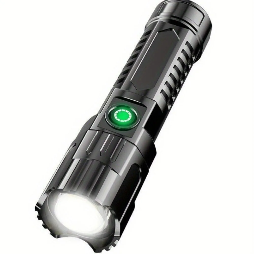 Outdoor Multi-Functional Zoomable Flashlight, Ultra-Bright & Super Powerful, USB Rechargeable with Long Battery Life for Hiking