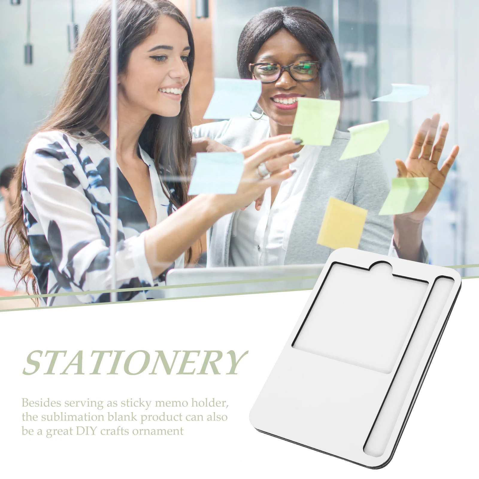 

Sticky Memo Holder Tray Customizable Sublimation Blank Material Small Note Pads Home Office Storage Organizer